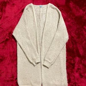 Charlotte Russe cream eyelash cardigan